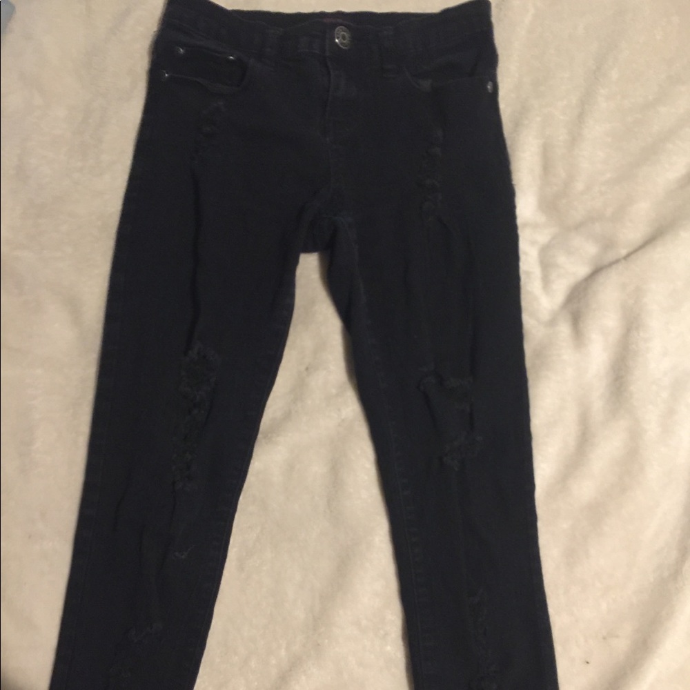 black ripped jeans